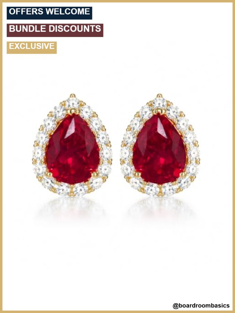 925 Sterling Silver Lab-Grown Ruby Sapphire Pear Cut Stud Earrings